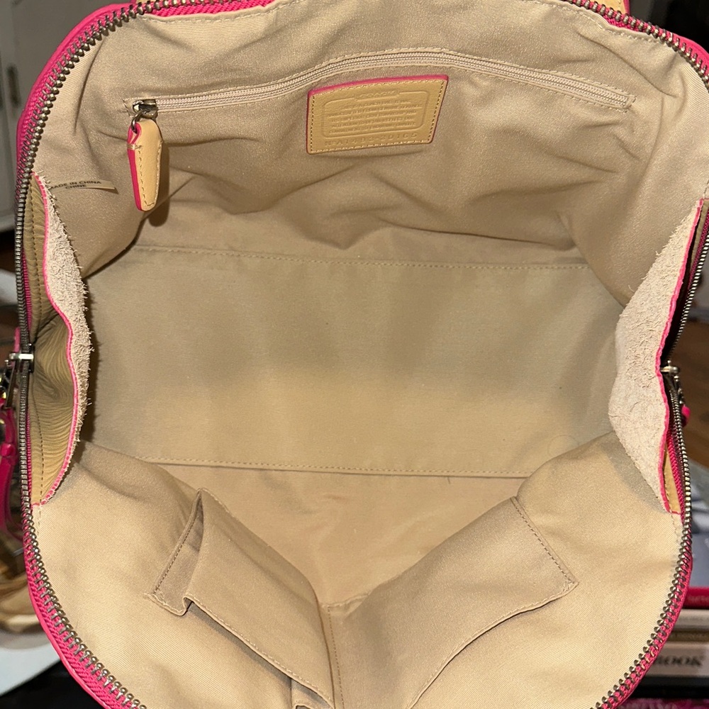 Coach Tan Leather Satchel with Pink Trim (Set of 2) - Picture 6 of 13